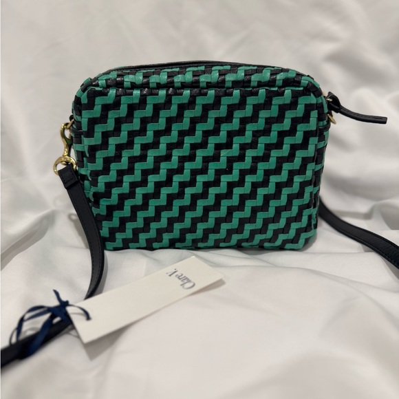 Clare V Handbags - Clare V Woven Zig Zag Midi Sac (Green and Black) With Tags